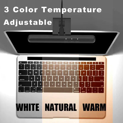 Decorbites led monitor black desk lamp with minimalist design three color temperature settings usb powered monitor screen light