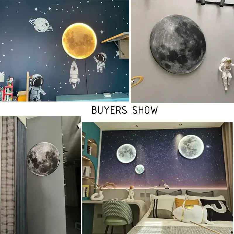 Decorbites led moon wall lamp featuring a circular led ceiling light with textured moon surface for indoor decor