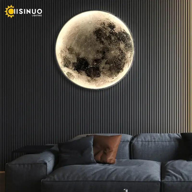 DecorBites™ led moon wall lamp with realistic crater texture and subtle illumination for modern indoor decor