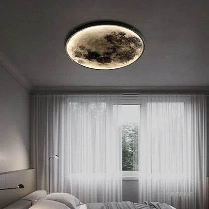 Circular decorbites led moon wall lamp with textured moon surface and subtle edge illumination for modern bedroom decor