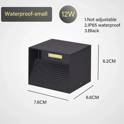 Black 12w ip65 waterproof outdoor wall lamp with rectangular design and motion sensor by decorbites led motion