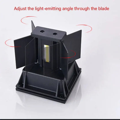Black plastic decorbites led motion sensor wall lamp with adjustable angled blades for directional lighting