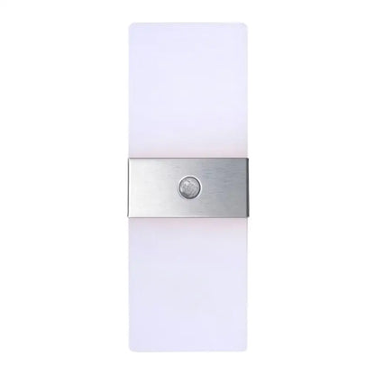 Modern white wall light with brushed metal sensor strip decorbites led motion sensor for hallway bedroom use