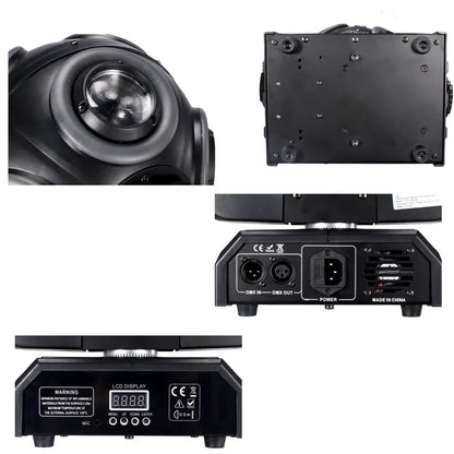 Black decorbites led moving head beam light with rgbw halo lcd display and multiple ports for disco stage lighting