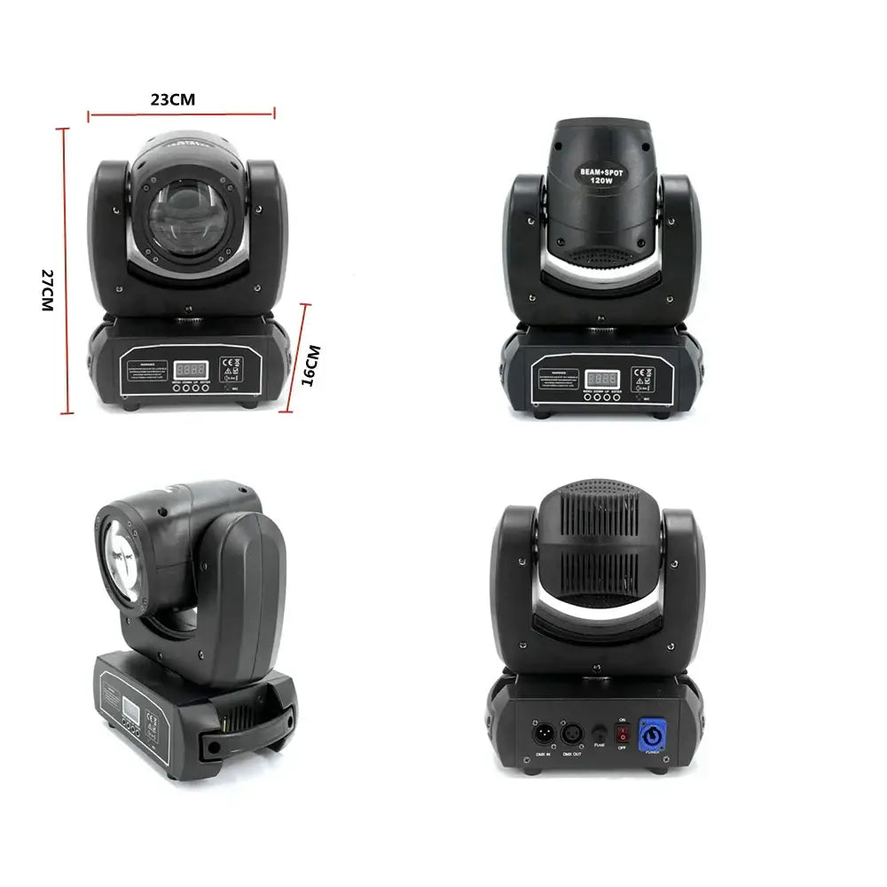 Black beam-spot 150w moving head spotlight with silver accents in decorbites led moving head for dj stage lighting