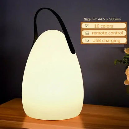Decorbites™ led night light is a sleek white portable lamp with a black handle and usb charging for home and outdoors