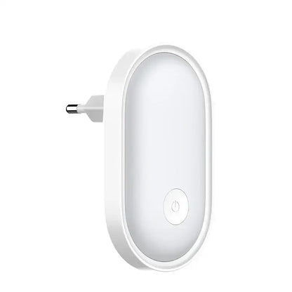 White oval wall-mounted decorbites led night light with power button and european plug for bedroom use