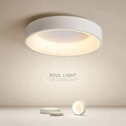 White circular ceiling light with frosted glass shade and modern design by decorbites led nordic ceiling light