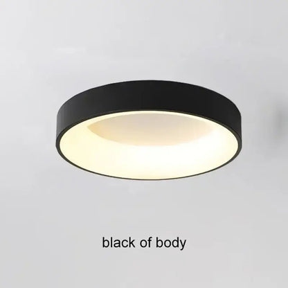 Black circular decorbites led nordic ceiling light with white inner ring for modern living room and bedroom decor
