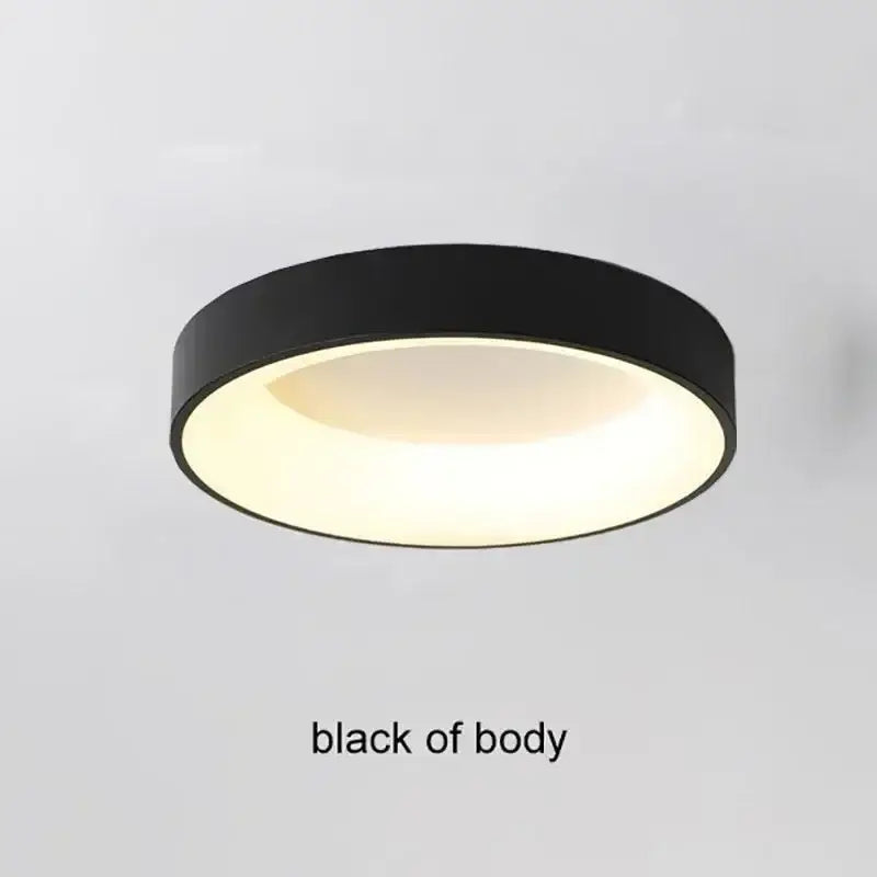 Black circular decorbites led nordic ceiling light with white inner ring for modern living room and bedroom decor