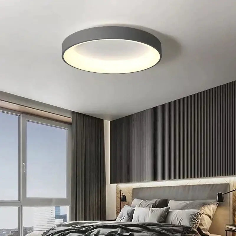 Modern black circular decorbites led nordic ceiling light with white interior for living room bedroom and study decor