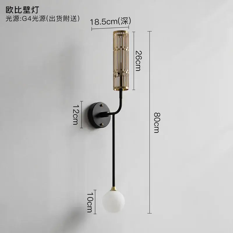 Modern wall sconce with black metal base and gold cylindrical shade by decorbites led nordic for luxury living spaces