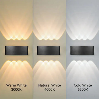 Black rectangular decorbites led outdoor wall light with three color temperatures for garden and porch use