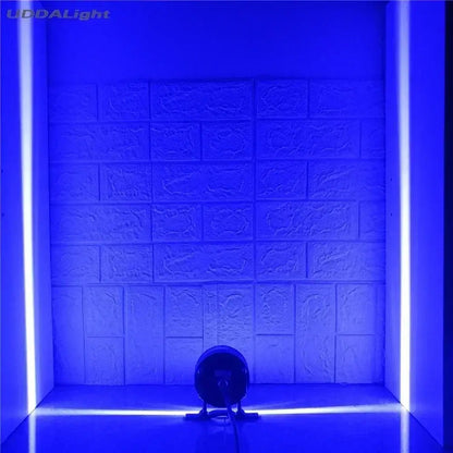 DecorBites™ blue led outdoor wall lamp with circular head and adjustable stand for porch and doorway lighting