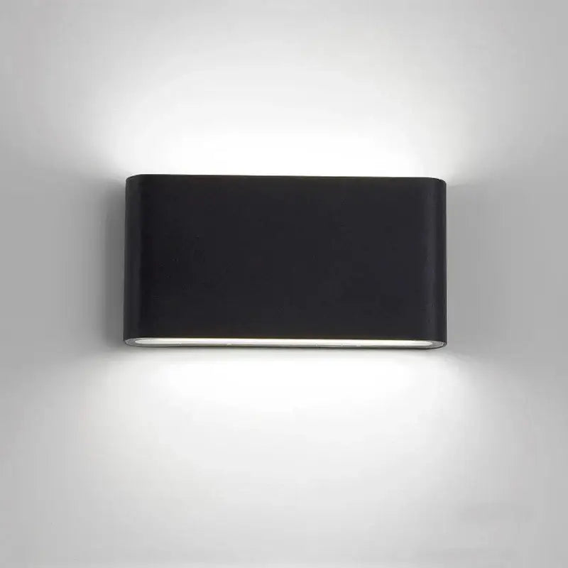 Black rectangular decorbites led outdoor wall light with sleek aluminum design and soft white illumination waterproof ip65