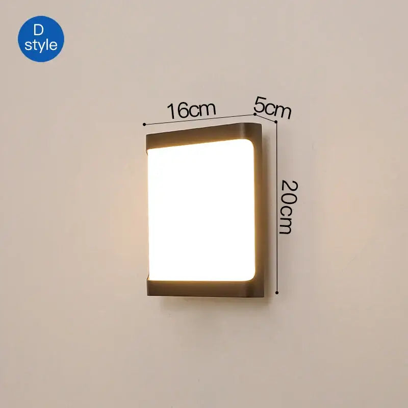 Modern rectangular decorbites led outdoor wall light with bronze metal frame and warm white led outdoor wall illumination