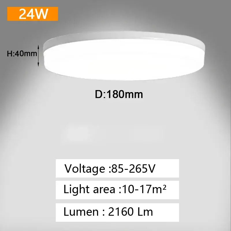 A sleek circular white decorbites led panel ceiling light with modern design and 24w power for home lighting