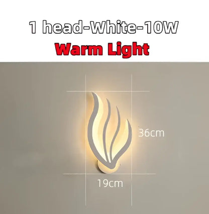 White flame-shaped wall lamp with warm light 10w paired with decorbites led panel ceiling light for modern rooms