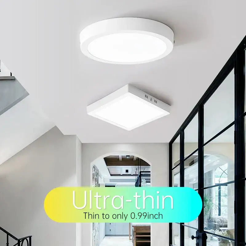 White ultra-thin decorbites led panel ceiling light in circular and square designs for modern kitchen chandelier use