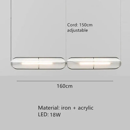 Modern minimalist decorbites led pendant lamp with iron and acrylic cylindrical fixtures for home and office lighting
