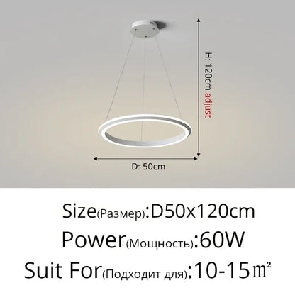 Modern white circular decorbites led pendant lamp with adjustable height and minimalist design for bedroom kitchen and foyer