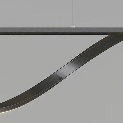 Modern black curved decorbites led pendant lamp with sleek metallic finish for dining room and kitchen island lighting