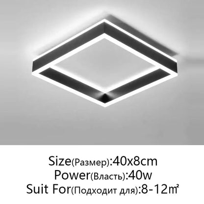 Modern black and white decorbites led pendant ceiling lamp with geometric double layered square design for living room