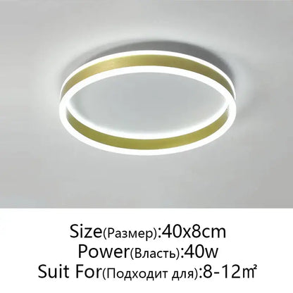 Modern DecorBites LED pendant light ceiling lamp with sleek gold outer ring and bright white inner LED band for minimalist decor