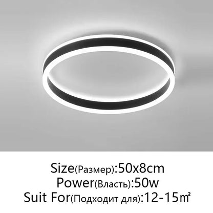 Modern black and white circular decorbites led pendant ceiling lamp with sleek minimalist design for living room and kitchen