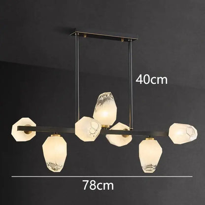 Black metal decorbites led pendant light chandelier with six frosted white and clear glass shades for modern decor