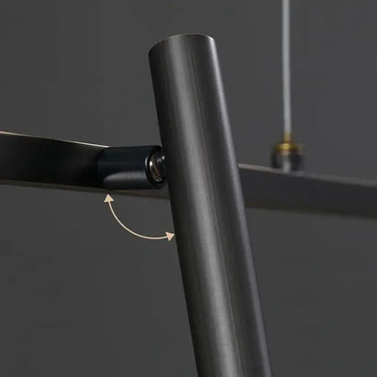 Black matte metal ladder frame with sleek cylindrical design in DecorBites led pendant light for modern indoor lighting
