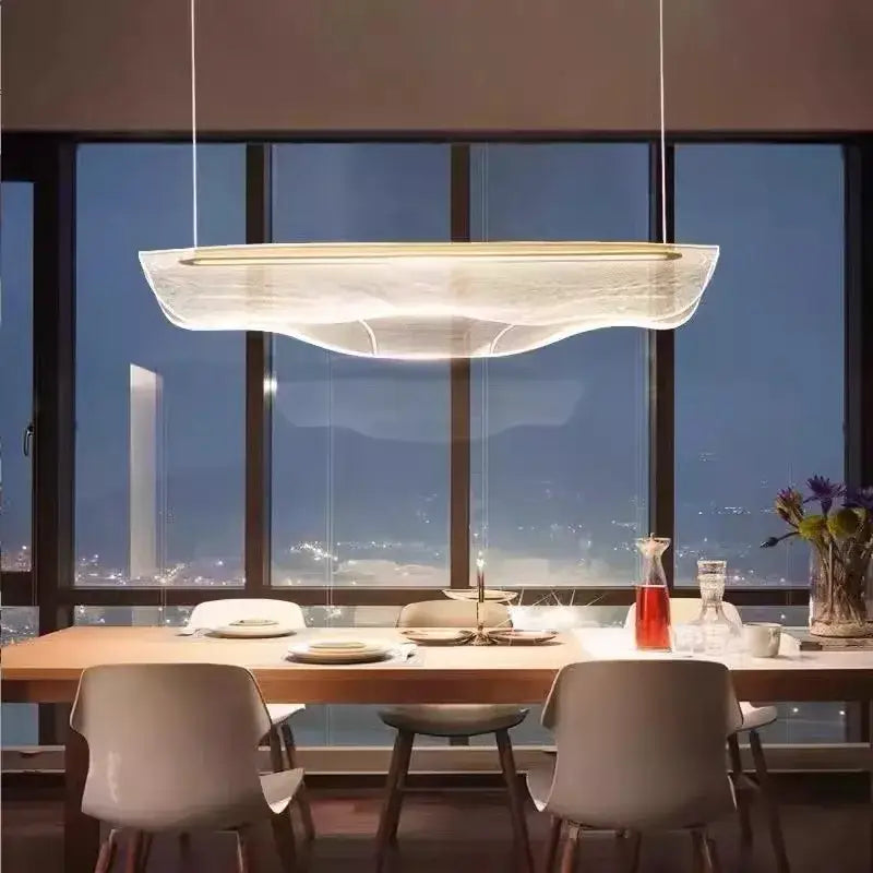 Modern minimalist decorbites led pendant light chandeliers with translucent cloud-like design and warm ambient glow for indoor use