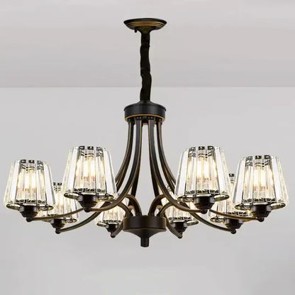 Wrought iron decorbites led pendant chandelier with dark bronze finish and crystal light fixtures for modern rooms
