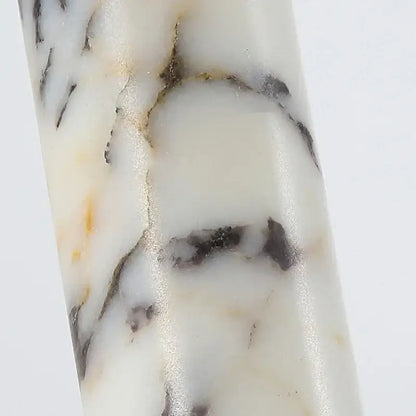 Decorbites™ led pendant light fixture with a sleek white marble finish and swirling black and golden veining light fixture