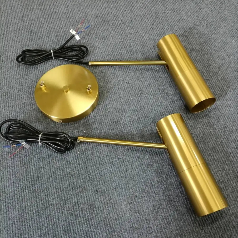 Gold-finished double-arm wall-mounted lamp with cylindrical light heads for modern pendant light decorbites led pendant