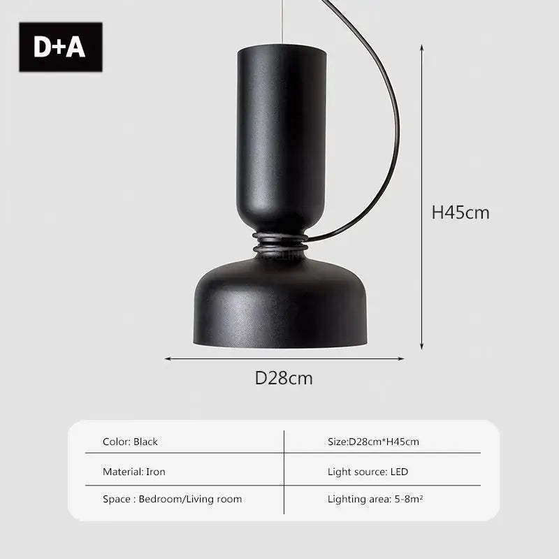 Black iron pendant light with sleek cylindrical design and led bulb by DecorBites LED pendant for modern interiors