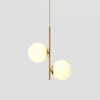 Modern brass pendant light with two frosted glass spheres decorbites led pendant light for home decor lighting