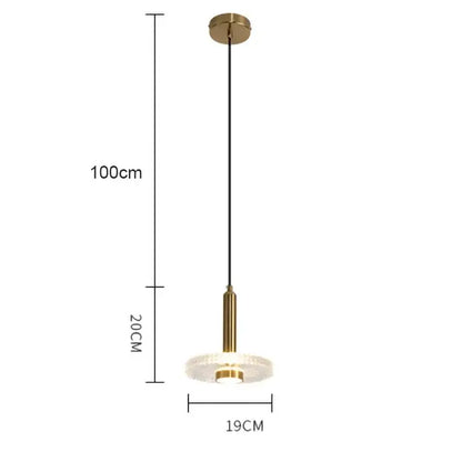 A modern gold-toned decorbites led pendant light with black cord and frosted glass shade for indoor home decor lighting
