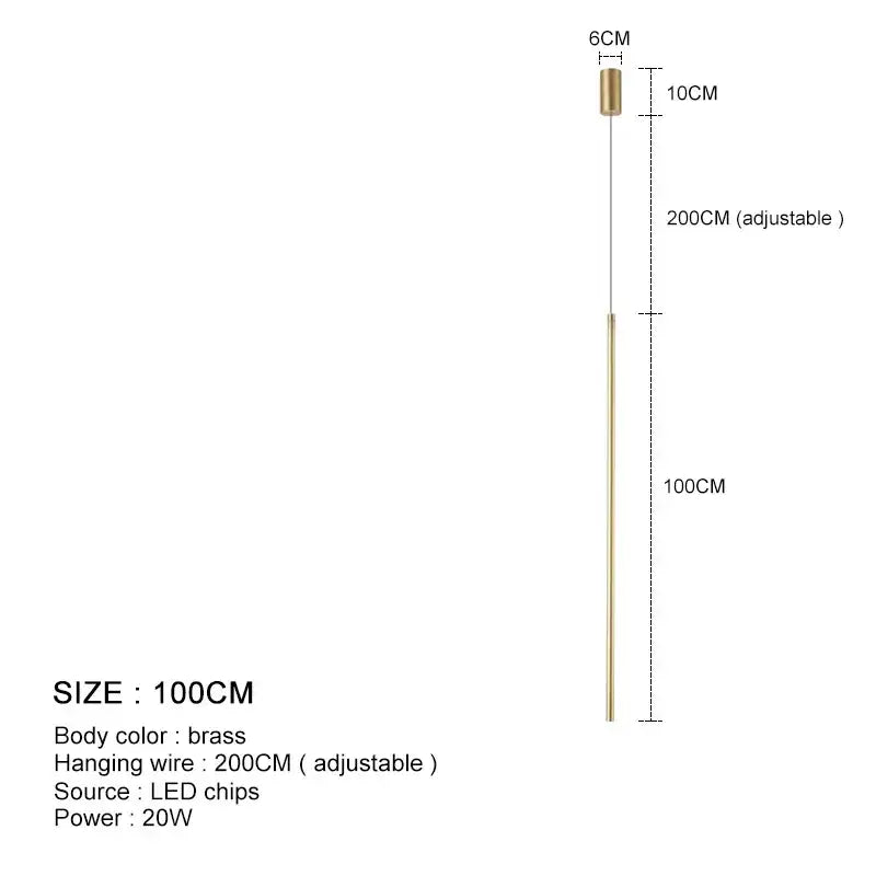 A sleek brass decorbites led pendant light with adjustable 200cm wire and led chips for modern illumination