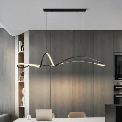 Modern black minimalist decorbites led pendant lights with sleek curves and integrated led lighting for indoor use