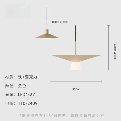 Gold-colored decorbites led pendant lights with iron and acrylic materials for modern minimalist dining and living rooms
