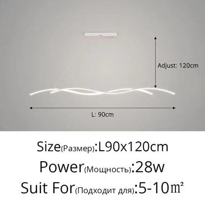 Modern white decorbites led pendant lights with sleek curved design and adjustable length for indoor lighting