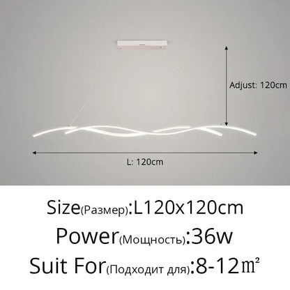 Modern white led pendant lights by decorbites with sleek wavy design and adjustable length for indoor lighting