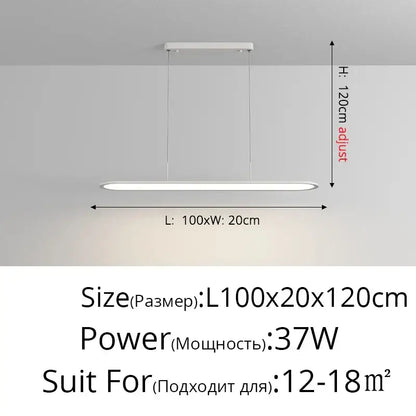 Modern white rectangular decorbites led pendant light with sleek minimalist design and adjustable height for indoor lighting
