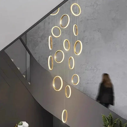 Decorbites™ led pendant lights modern minimalist golden circular pendant lights for living and dining room