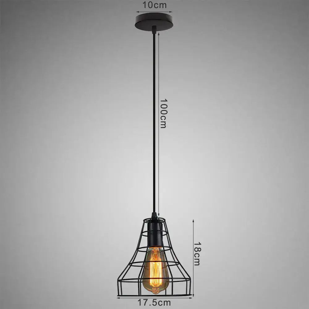 Black wrought iron industrial pendant light with vintage Edison bulb by DecorBites led pendant lights E27 fixture