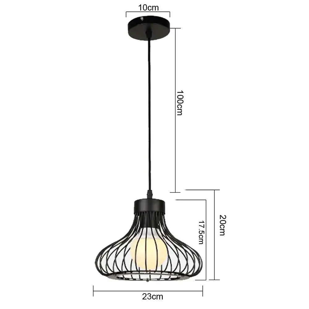 Black metal wire cage pendant light with a warm glowing bulb is a decorbites led pendant vintage industrial fixture