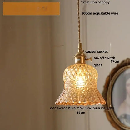 Golden ribbed glass pendant light with brass metal components and 200cm adjustable wire suspension by decorbites led pendant