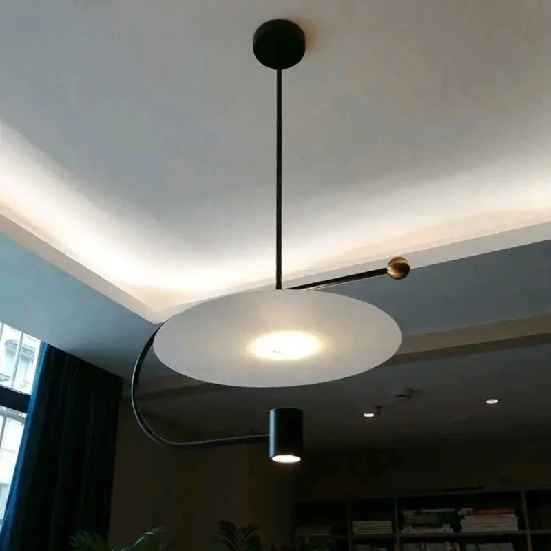 Modern black and brass pendant light with circular frosted glass shade decorbites led light fixture for dining and kitchen island