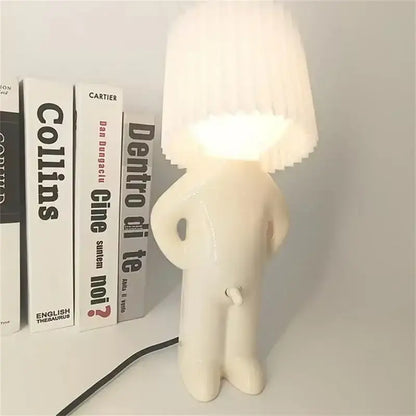 Whimsical white ceramic table lamp by decorbites led pleats with pleated translucent shade for bedroom lighting
